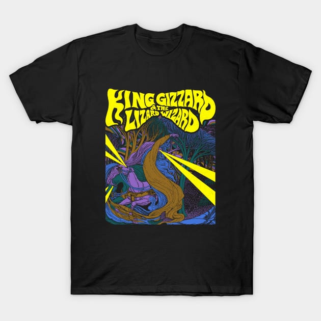 Psychedelic Retro King Gizzard & Lizard Wizard T-Shirt by BolaMainan